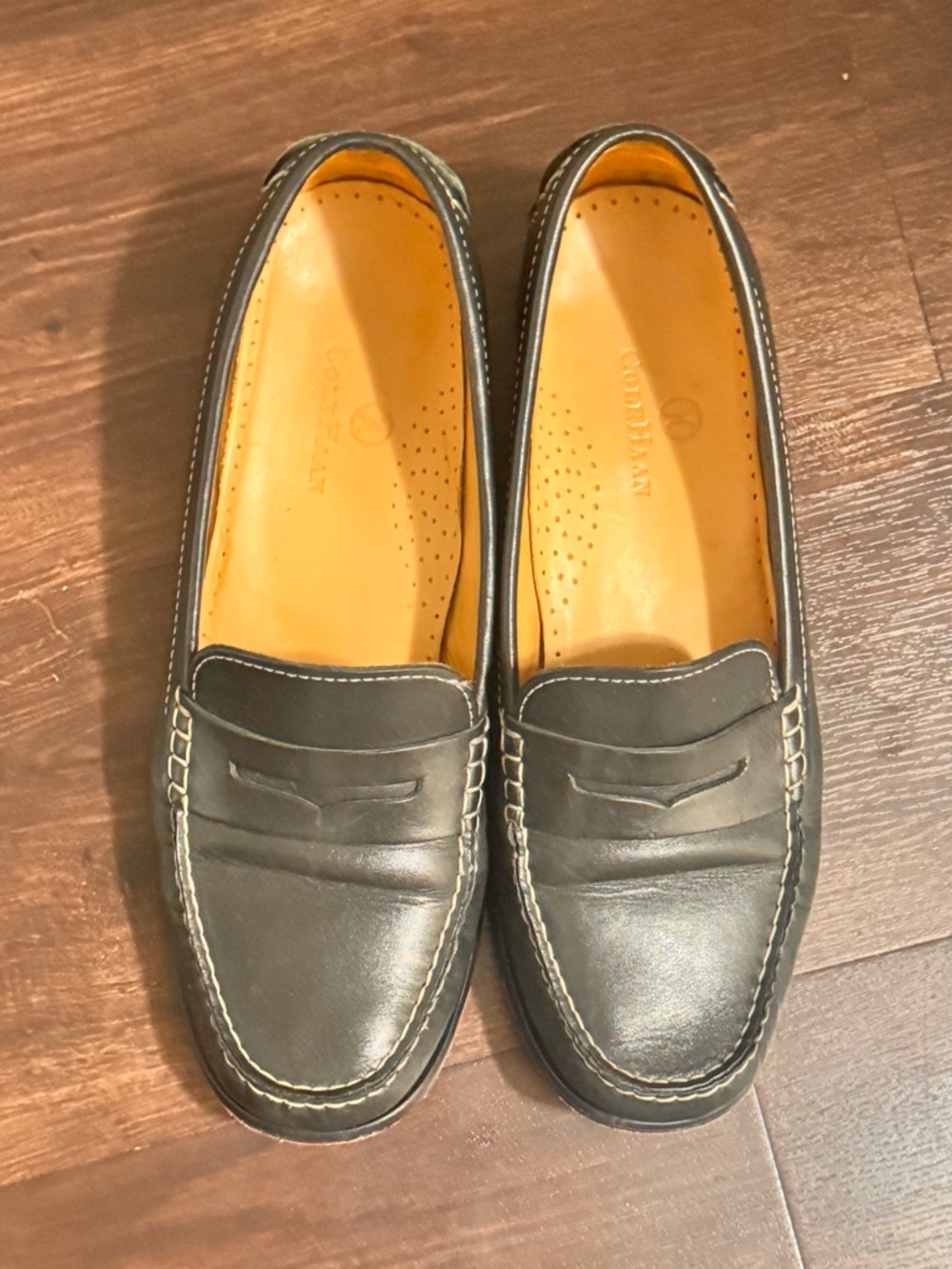 Cole Haan Black Leather Women's Penny Loafers